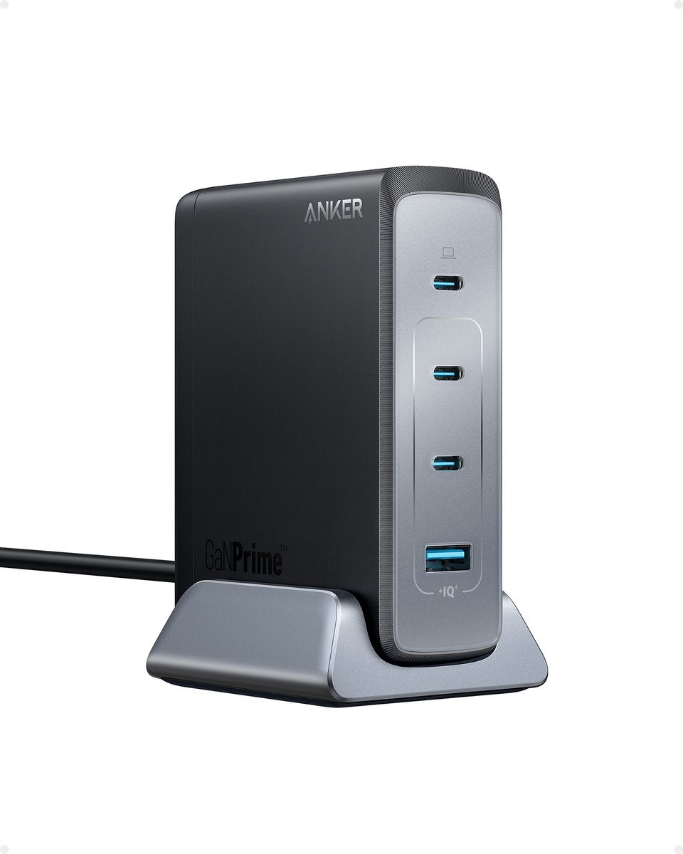 Anker Prime oplader (240 W, USB-C) - compacte GaN-oplader met 4 poorten voor MacBook Pro/Air, iPhone 15/Pro, iPad Pro, Dell XPS, Galaxy S23/S22, Note20, Pixel, Apple Watch en meer