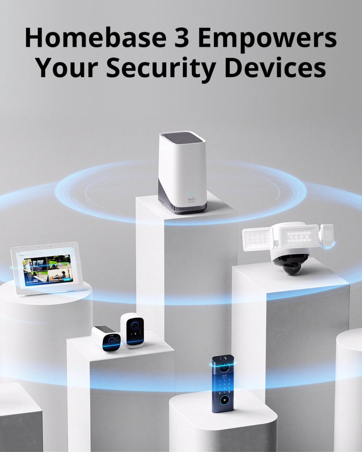 eufy Security S340 Solocamera – SoloCam - Draadloze 3K beveiligingscamera voor buiten met dual-lens - Wit + eufy Security HomeBase 3 S380 basissysteem – Homebase - 16 GB opslag, uitbreidbaar tot 16 TB - Wit