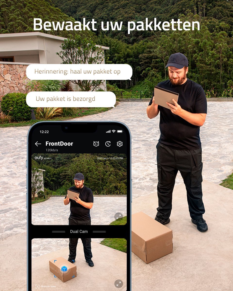 Eufy 2K Video Deurbel Dual 2 Pro + HomeBase 3 - Deurbelset - inclusief dubbele deurbelcamera en verstelbare camera