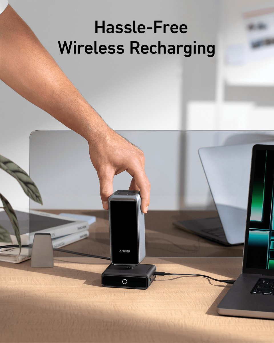 Anker-Charging Base-100W Fast Charging with 4 Ports-for Anker Prime Power Bank-Compatible with MacBook, iPhone 15/15 Plus/15 Pro/15 Pro Max/14 Series, Samsung, Pixel (Power Bank Not Included)