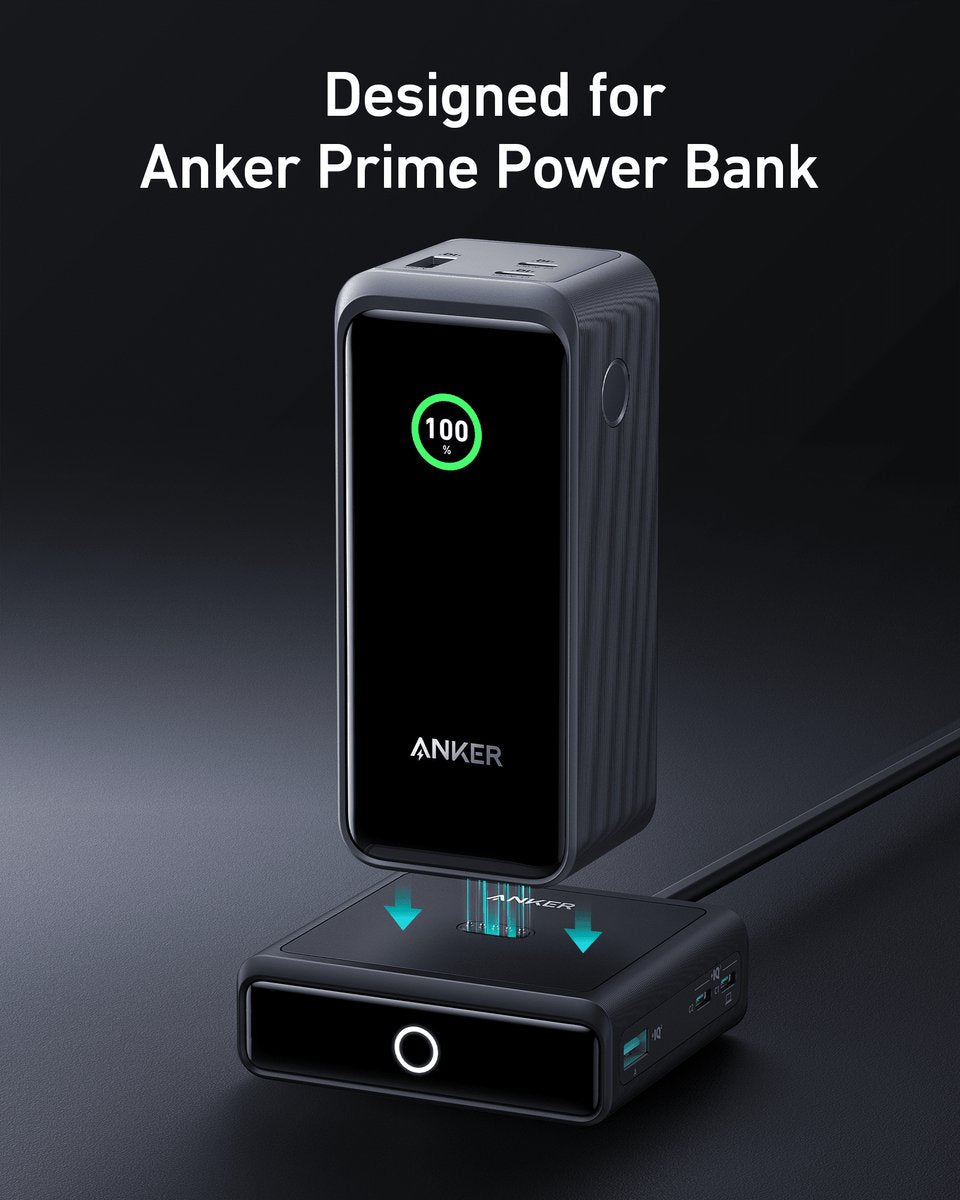 Anker-Charging Base-100W Fast Charging with 4 Ports-for Anker Prime Power Bank-Compatible with MacBook, iPhone 15/15 Plus/15 Pro/15 Pro Max/14 Series, Samsung, Pixel (Power Bank Not Included)