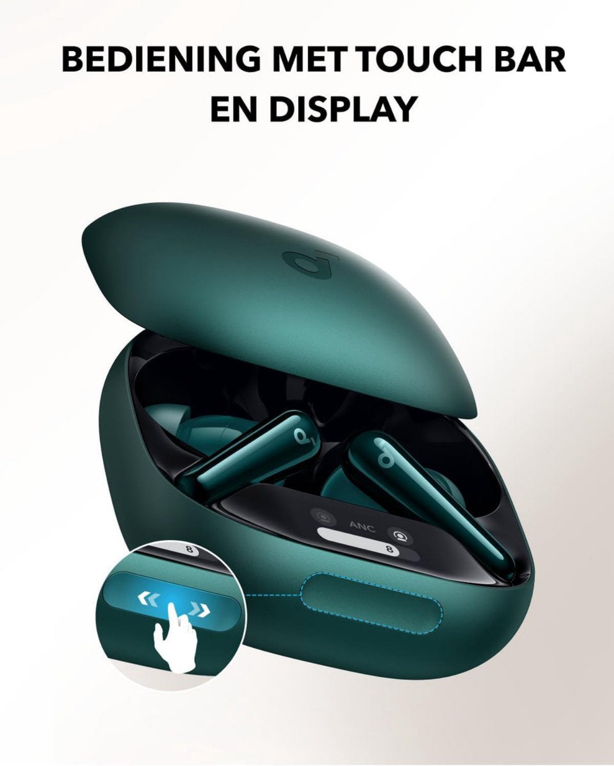 soundcore Liberty 4 Pro van Anker, draadloze oordopjes met iruisonderdrukking, 7 sensoren, realtime adaptieve ruisonderdrukking, 2x sneller opladen, hifi-muziek op studioniveau,6microfoons en Al - Groen