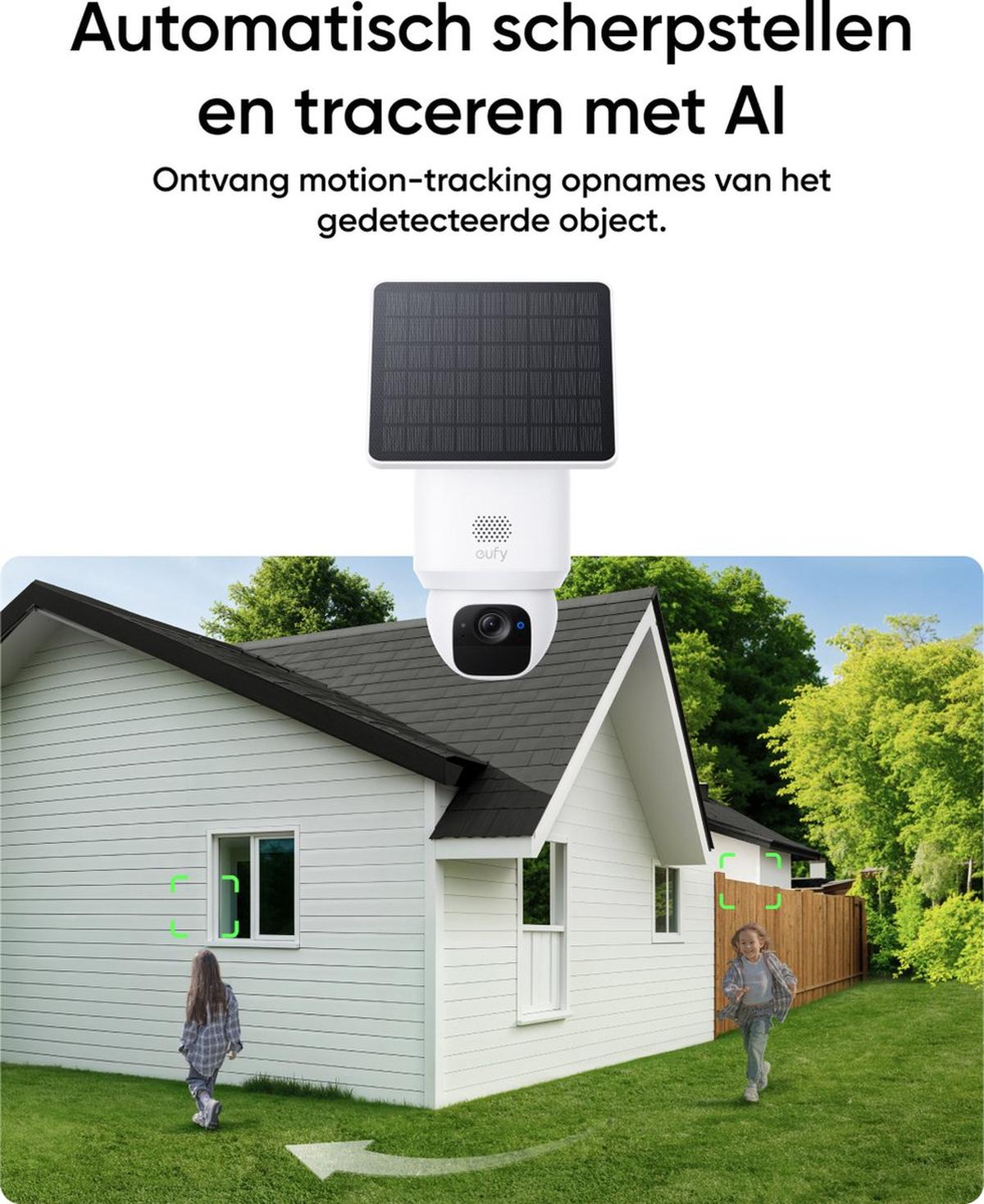 eufy Security Solo Camera E30 – SoloCam - 2K HD-resolutie – 360° Pan & 70° Tilt – AI Auto Lock en Tracking – Zonne-energie met SolarPlus™ Technologie – Geen Abonnementskosten – Draadloze Beveiligingscamera