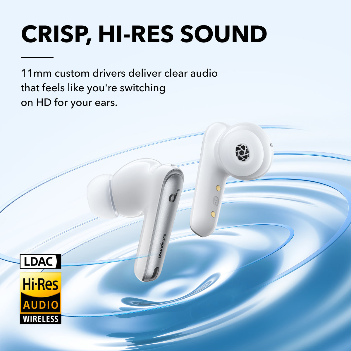 soundcore Liberty 4 NC - Wireless Noise Cancelling Earbuds (White) - 98.5% Noise Reduction - draadloze oordopjes - Adaptive Noise Cancelling to Ears and Environment - Hi-Res Sound - 50H Battery