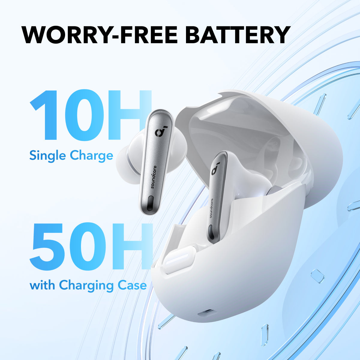 soundcore Liberty 4 NC - Wireless Noise Cancelling Earbuds (White) - 98.5% Noise Reduction - draadloze oordopjes - Adaptive Noise Cancelling to Ears and Environment - Hi-Res Sound - 50H Battery