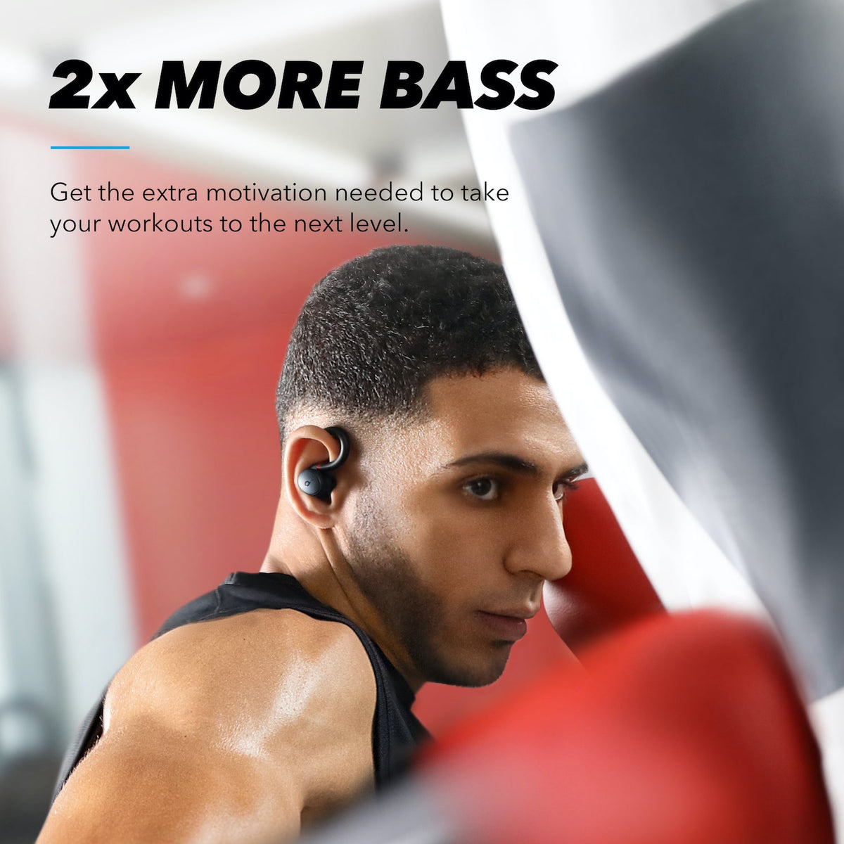 Soundcore by Anker, Soundcore Sport X10 draadloze Bluetooth 5.2 Workout - hoofdtelefoon, draaibare oorhaken, diepe bas, IPX7 waterdicht, zweetbestendig, 32 uur afspeeltijd, snel opladen, sportoordopjes, sportschool, hardlopen