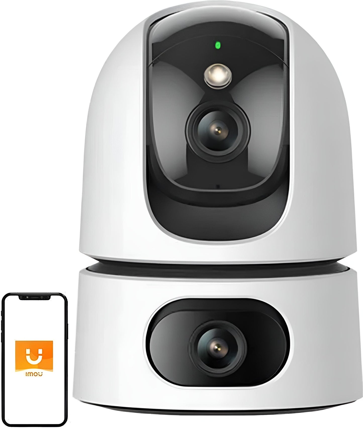 Imou Ranger Dual 6MP - Beveiligingscamera - Wit - Beveiligingscamera Binnen - Camera Met Dubbele Lens 2x 3MP - Slim Kleurennachtzicht - 360° Dekking Door Verstelbare Dubbele Lens - Persoons- En Huisdierendetectie - Abnormale Geluidsdetectie