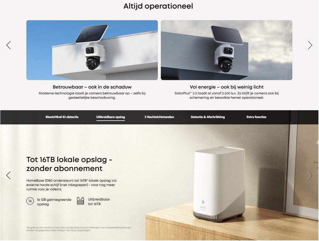 eufy Security eufyCam S4 2-camera set - Beveiligingscamera buiten - triple lens Bullet-PTZ - 4K UHD - 360° pan & tilt - auto-tracking - 8× zoom - kleurennachtzicht - uitbreidbare opslag